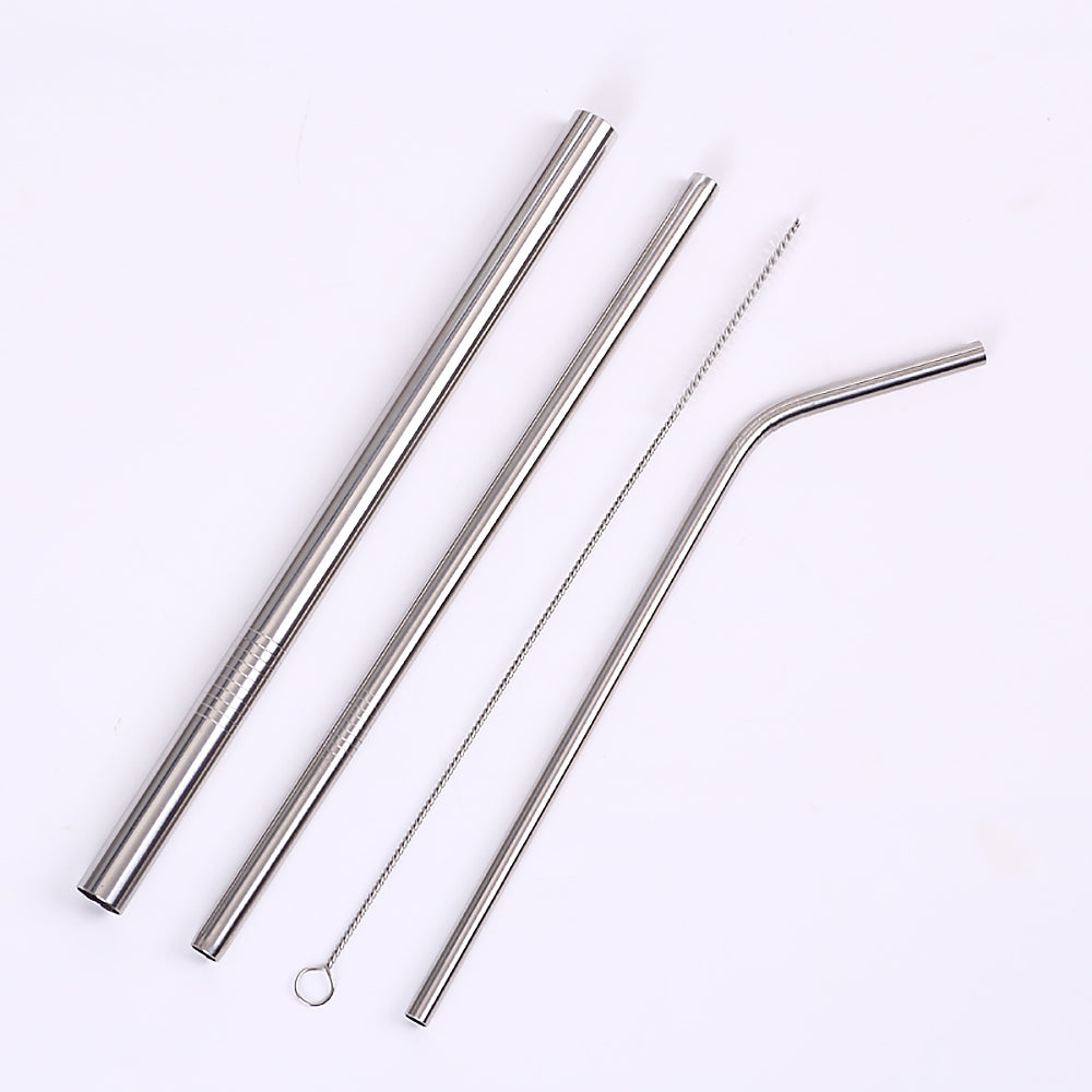 Stainless Steel Straws 3-Pc , Silver/3 Piece Set