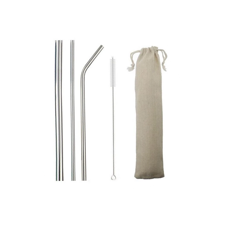 Stainless Steel Straws Bent - Set of 3